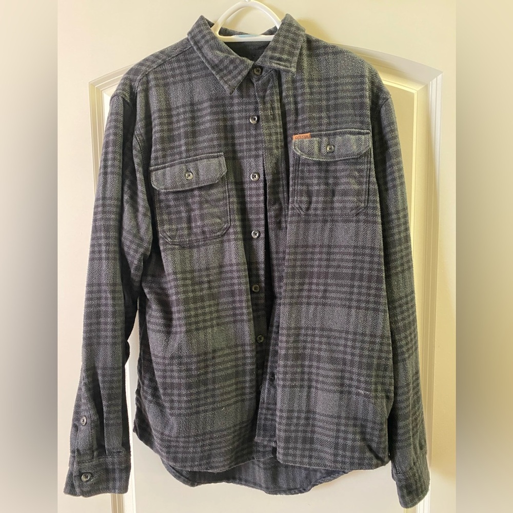 Orvis Men's Heavy Weight Flannel Jacket - Black / Grey. Size Medium.